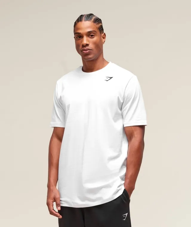 Gymshark Crest T-Shirt (Tall) - White