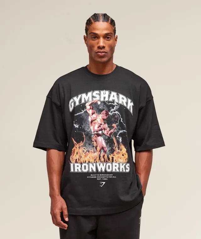 Gymshark x Ironworks Graphic Tee - Black