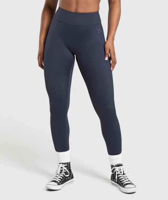 Gymshark Wordmark Graphic Leggings - Heavy Blue
