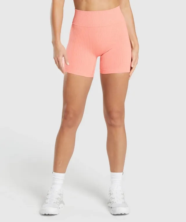 Gymshark Luxe Seamless Shorts - Muted Coral Marl