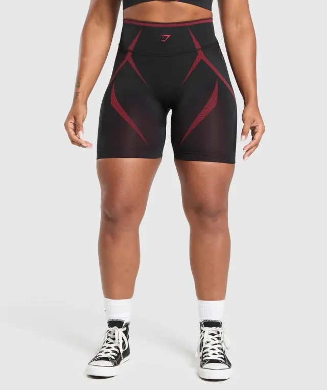 Gymshark Apex Lift Seamless Shorts - Black/Carmine Red