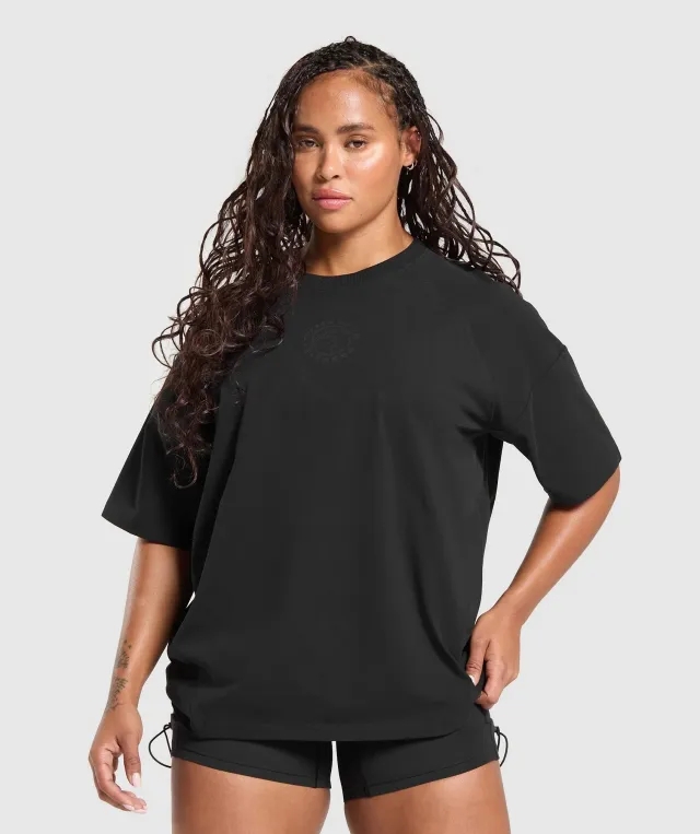 Gymshark Legacy Logo Oversized T-Shirt - Black
