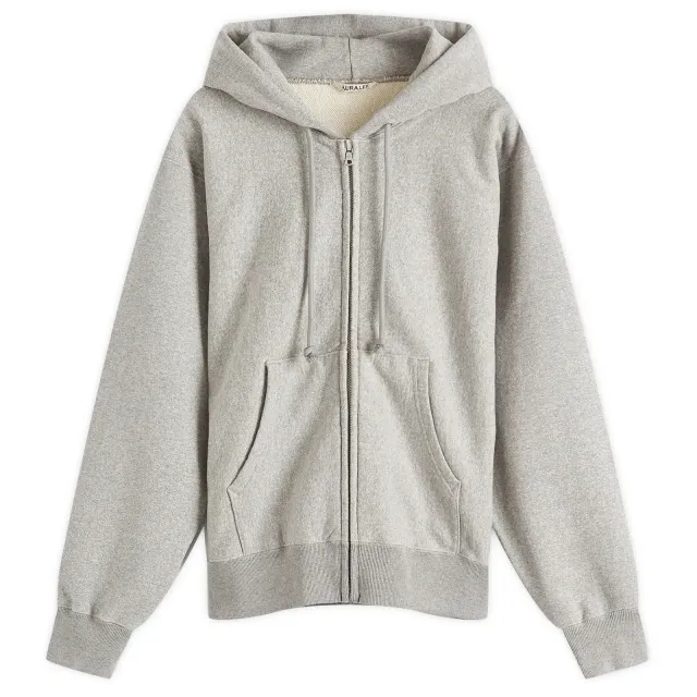 Auralee Women's Soft Sweat Zip Parka Top Gray