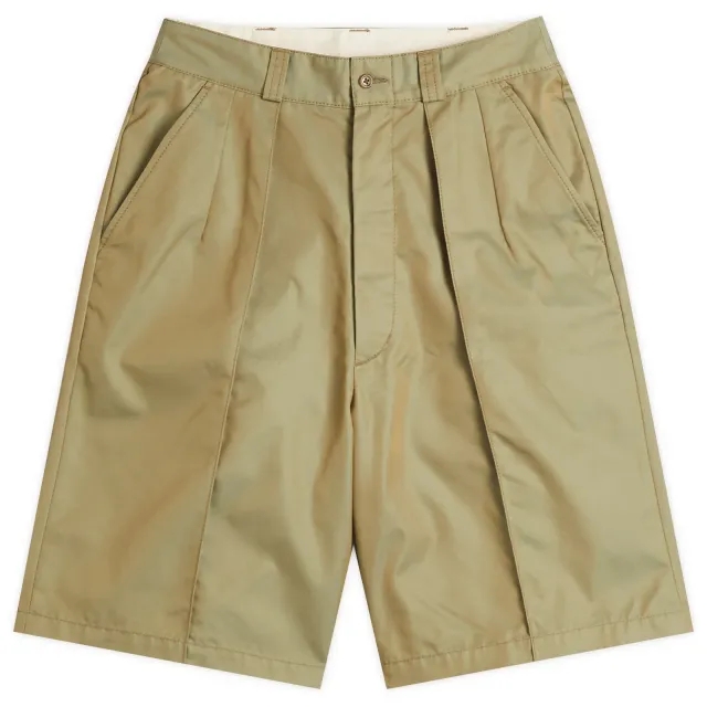 Beams Boy Women's Long Chamb Shorts Olive