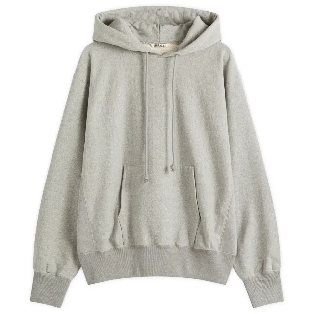 Auralee Men's Soft Jersey Hoodie Top Grey