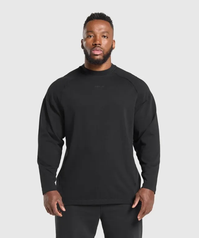 Gymshark Heavyweight Long Sleeve T-Shirt - Black