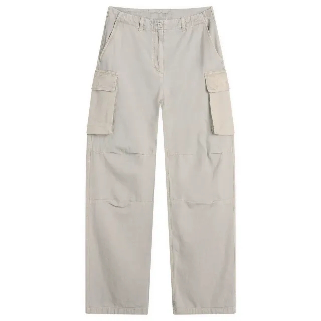 Our Legacy Women's Peak Cargo Trousers Stone Gravel Draping Canvas