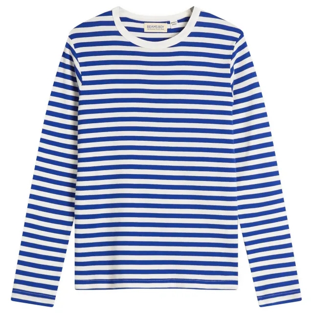 Beams Boy Women's Long Sleeve Striped T-Shirt Blue/White