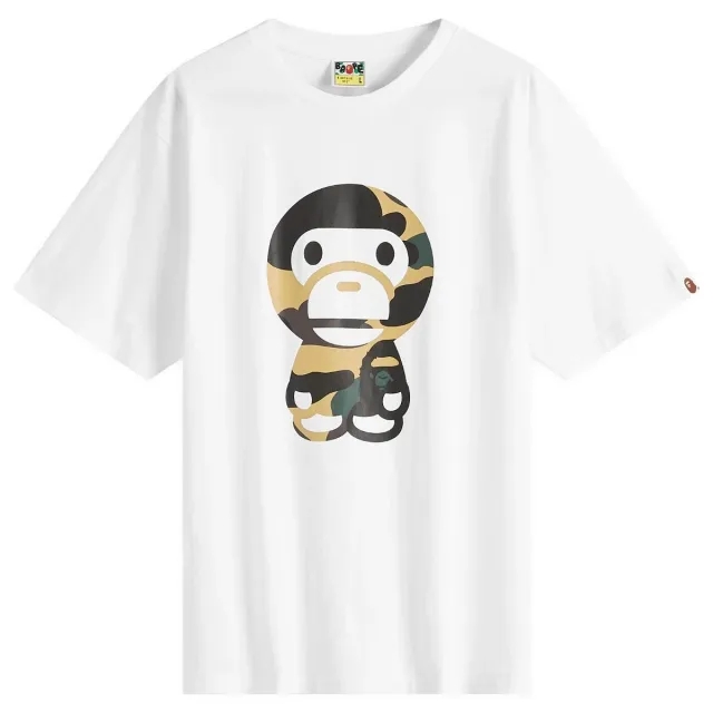 A Bathing Ape Men's Giant 1St Camo Big Babyilo Tee White X Yellow
