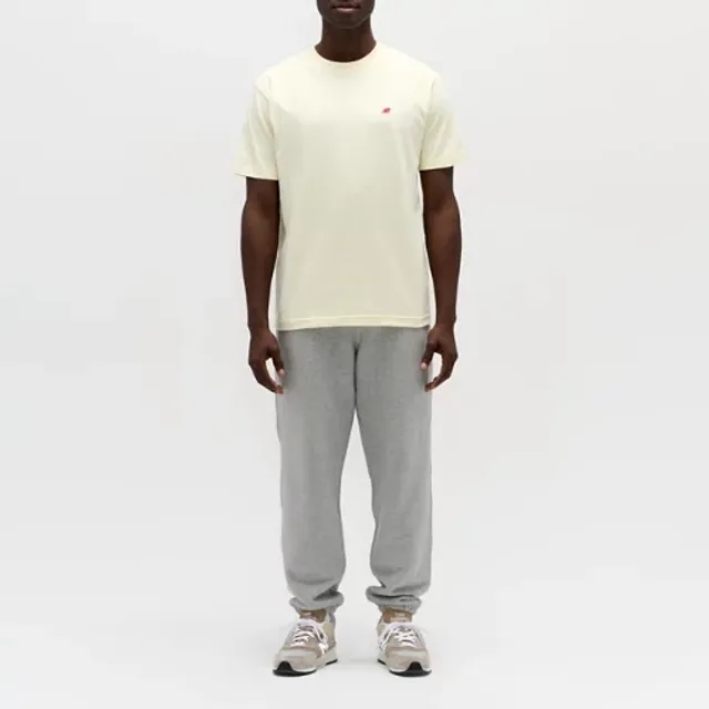 New Balance Men's Made in USA Core T-Shirt in Yellow Cotton Jersey