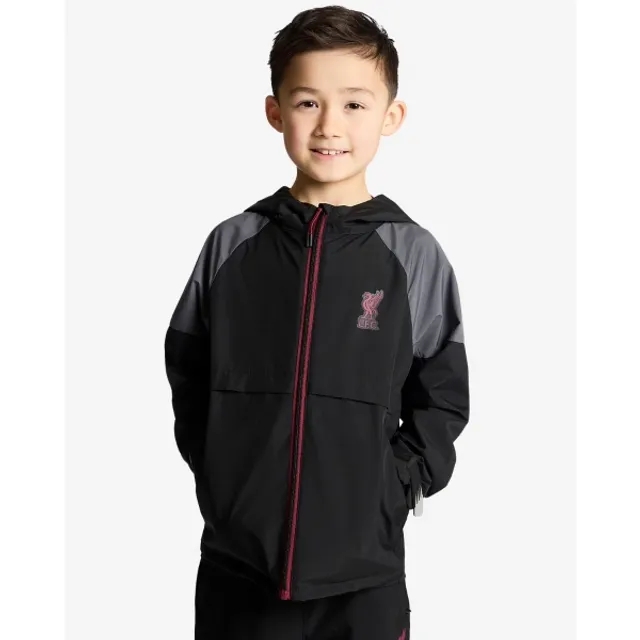 Liverpool FC LFC Juniors Funnel Windcheater Black