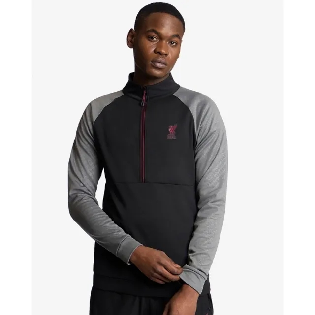 Liverpool FC LFC Mens 1/2 Zip Tricot Top Black