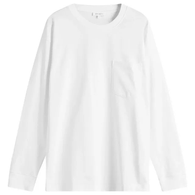 Norse Projects Men's Standard Heavy Loose Long Sleeve T-Shirt White
