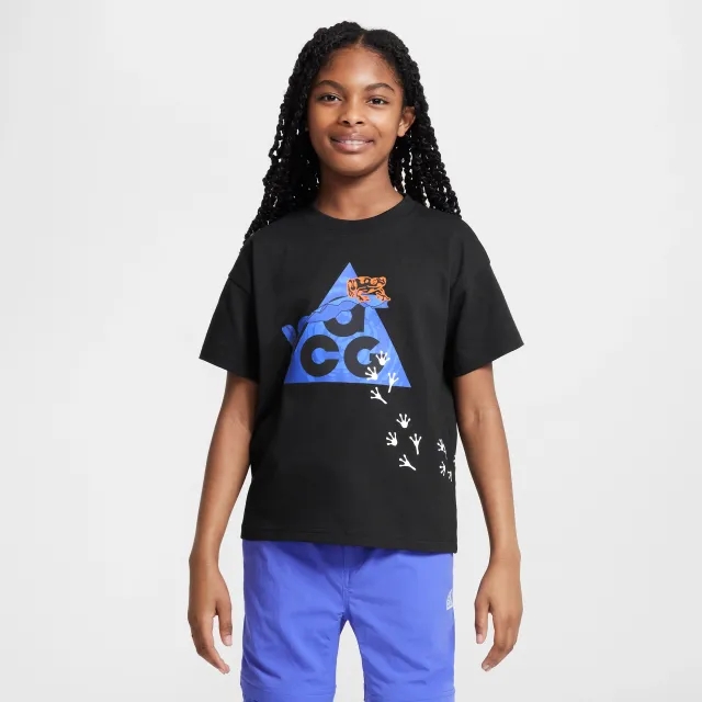 Nike ACG Older Kids' Dri-FIT T-Shirt - Black - Polyester/Cotton