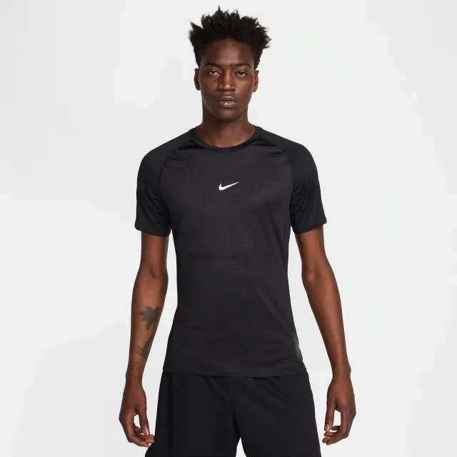 Nike Pro Breathe Men's Slim-Fit Short-Sleeve Top - Black - Polyester/Elastane