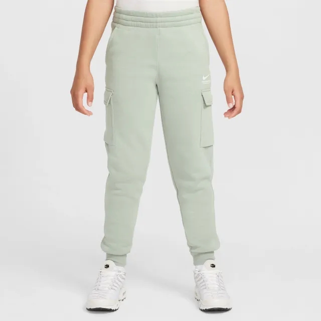 Nike Sportswear Older Kids' Fleece Cargo Trousers - Green - Cotton/Polyester