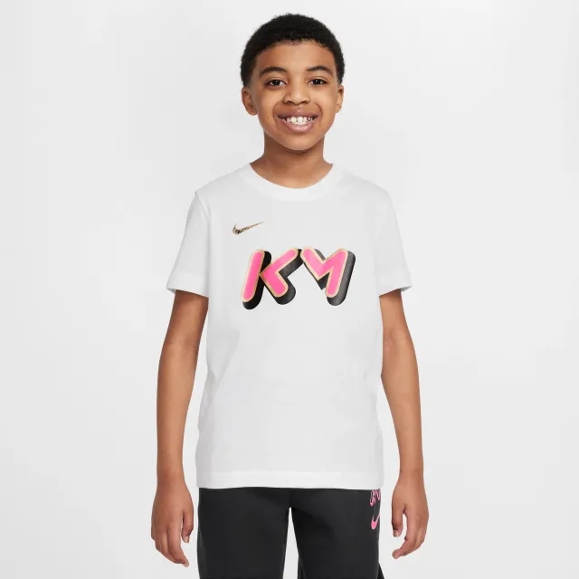 Nike Kylian Mbappé Older Kids' Dri-FIT T-Shirt - White - Cotton/Polyester