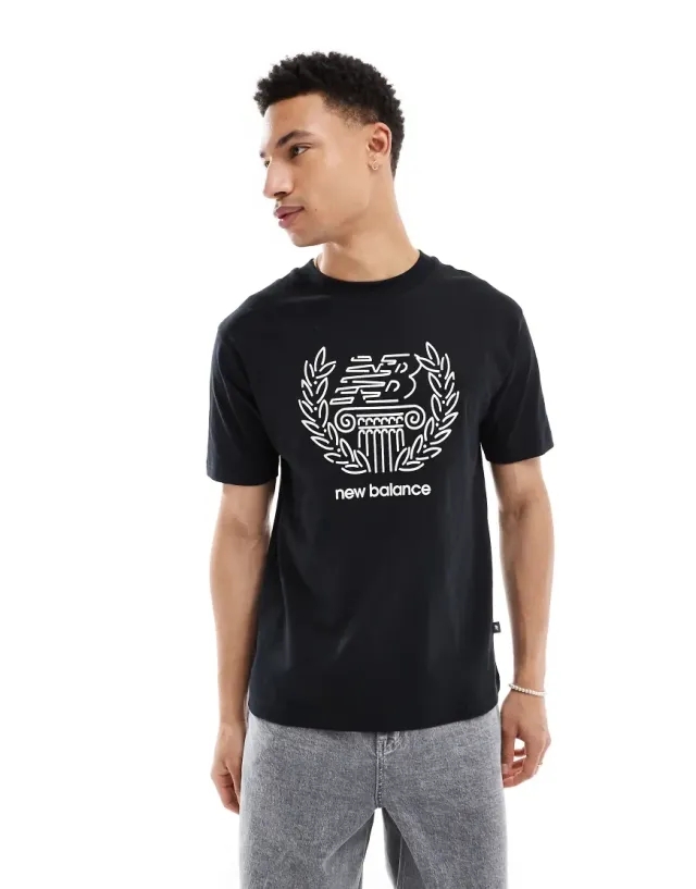 New Balance Men's Debut Sculpture T-Shirt in Black Cotton