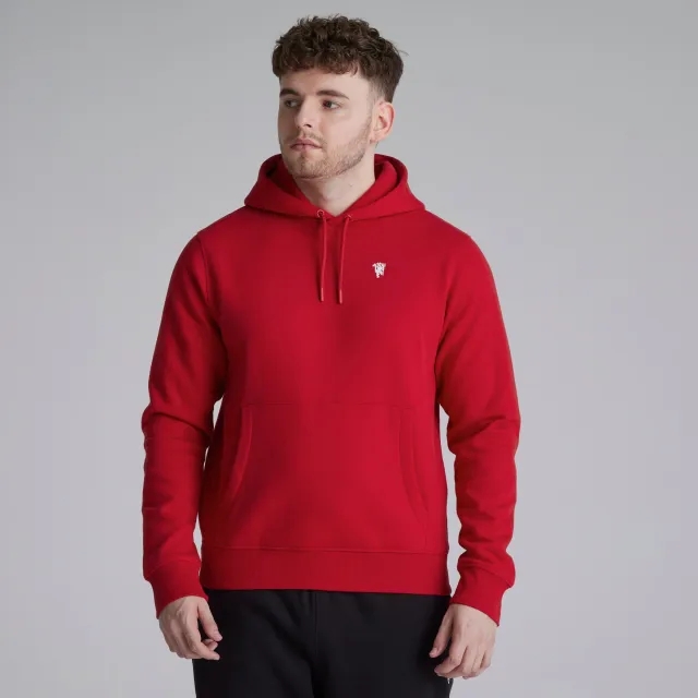 Manchester United Mens Devil Emblem Overhead Hoodie Red