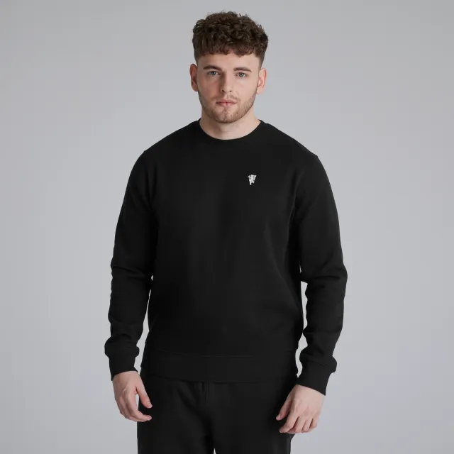 Manchester United Mens Devil Emblem Sweatshirt Black