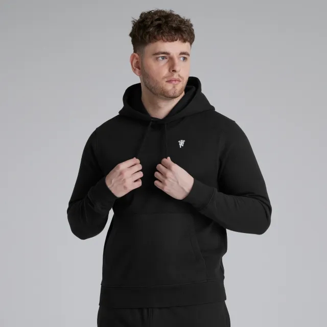 Manchester United Mens Devil Emblem Overhead Hoodie Black