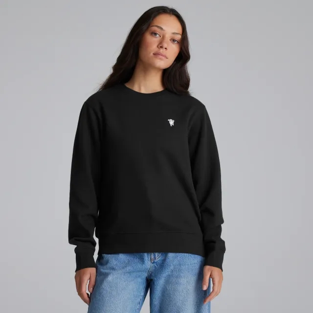 Manchester United Womens Devil Emblem Sweatshirt Black