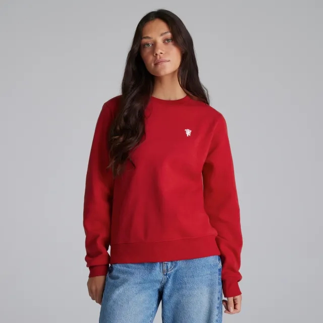 Manchester United Womens Devil Emblem Sweatshirt Red