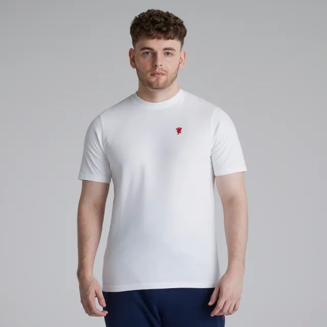 Manchester United Mens Devil Emblem T-Shirt White