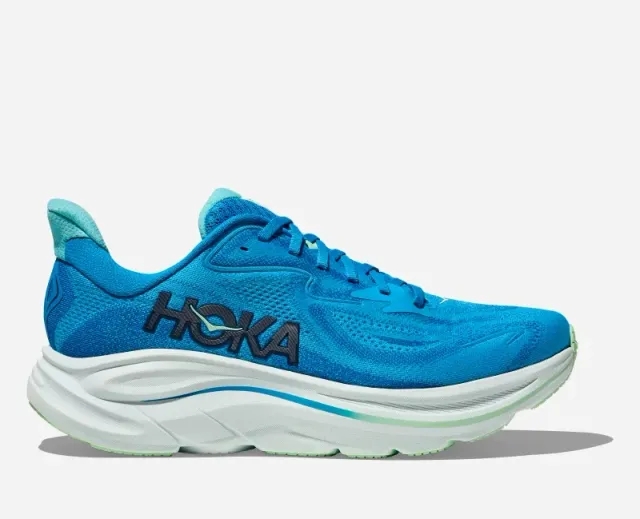 HOKA Men's Clifton 10 Road Running Shoes in Hoka Blue/Skyward Blue