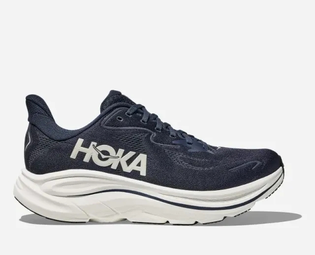 HOKA Men's Clifton 10 Road Running Shoes in Navy/White