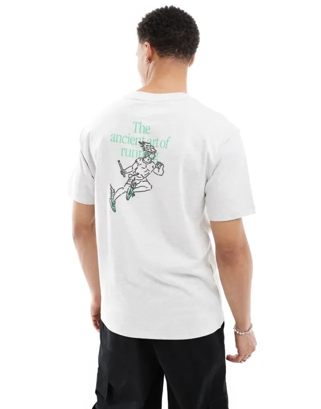 New Balance Men's Debut Baton T-Shirt in Grey Cotton