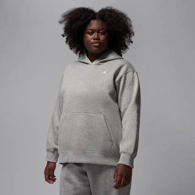 Nike Jordan Brooklyn Fleece Women's Pullover Hoodie - Grey - Fleece