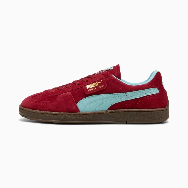 PUMA Super Team Suede Sneakers Unisex, Dark Crimson/Safe Lake, size 10