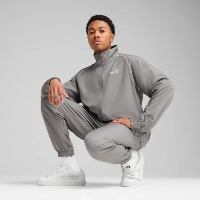 PUMA Woven Piping Tracksuit Men, Cast Iron, size Large