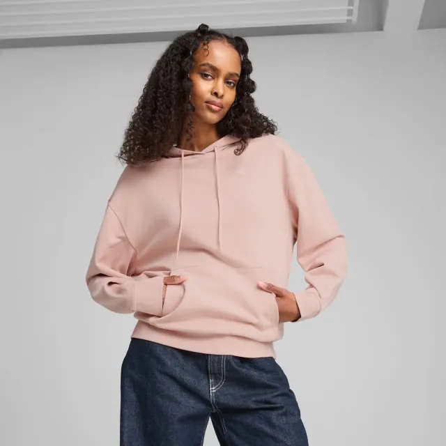 PUMA Her Relaxed Hoodie Women, Rose Quartz, size Large