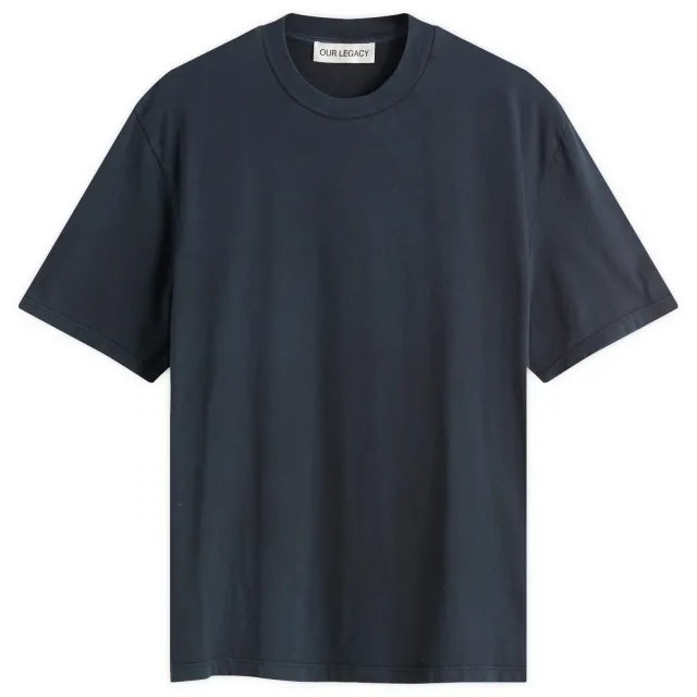 Our Legacy Men's Box T-Shirt Worn Blue Legacy Jersey