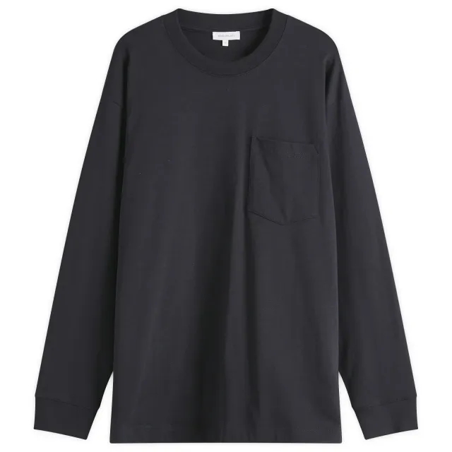 Norse Projects Men's Standard Heavy Loose Long Sleeve T-Shirt Dark Navy