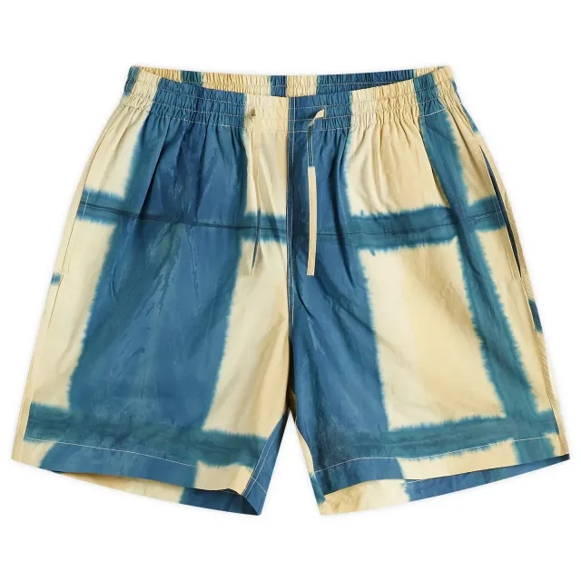 Kardo Men's Clamp Dye Drawstring Shorts Blue