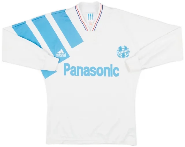 1991-92 Olympique Marseille Home L/S Shirt - 4/10 - (S)