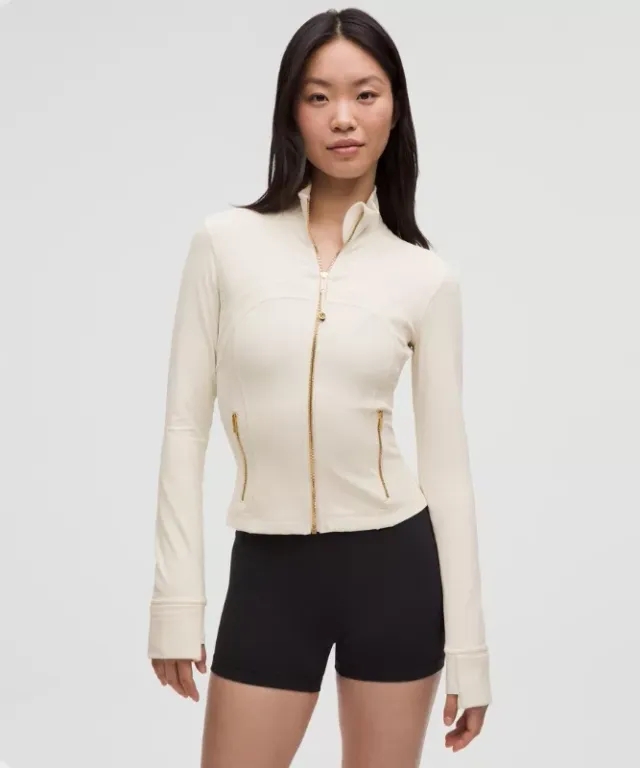 lululemon – Women's Define Cropped Jacket Nulu – Color Gold/White – Size 0