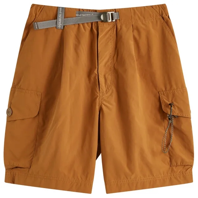 And Wander Men's Oversized Cargo Shorts Light Brown