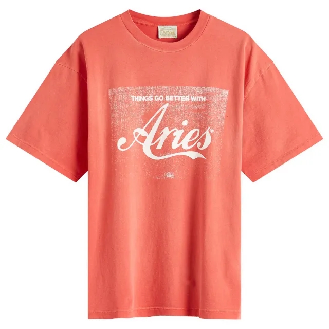 Aries Men's Sunbleached Cola T-Shirt Red