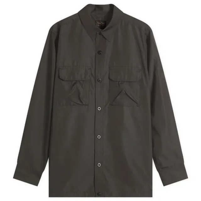 Taion Men's Military Pocket Shirt Black