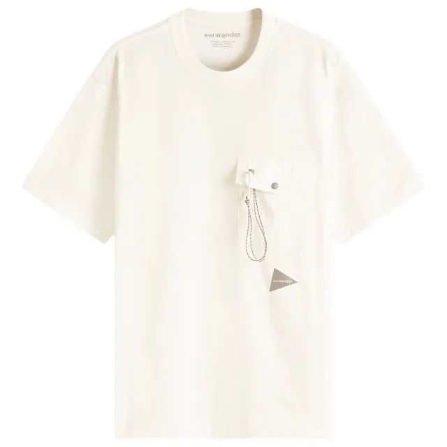 And Wander Men's Pocket T-Shirt Off White
