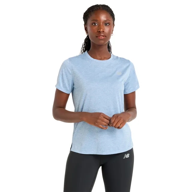 New Balance Women's Athletics T-Shirt in Blue Poly Knit