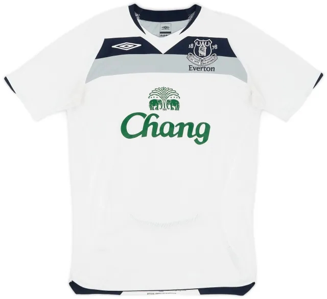 2008-09 Everton Away Shirt Baines #3 - 9/10 - (S)