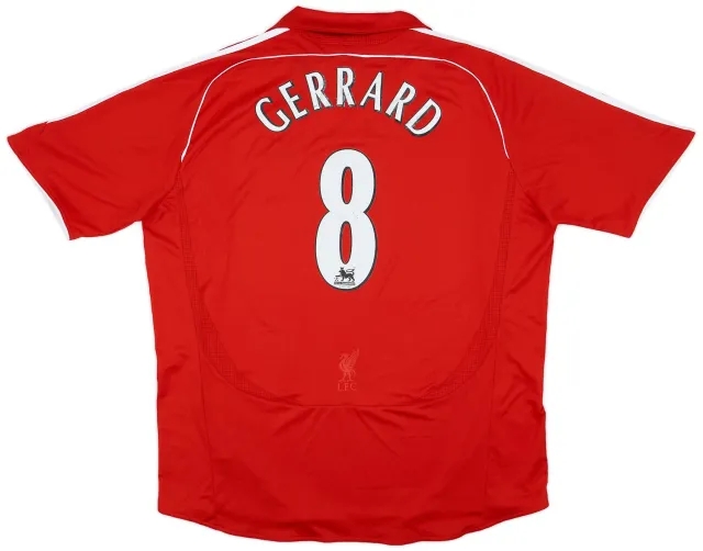 2006-08 Liverpool Home Shirt Gerrard #8 - 7/10 - (XXL)