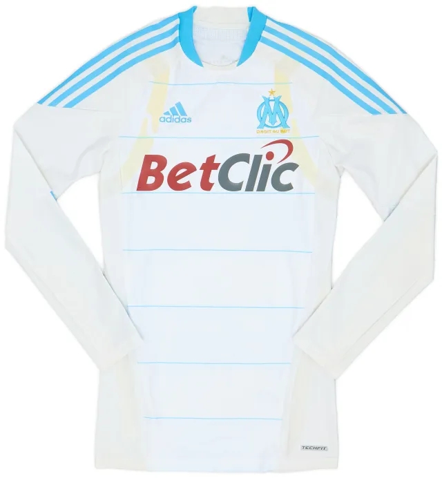 2010-11 Olympique Marseille Player Issue TechFit Home L/S Shirt Gignac #10 - 9/10 - (M)