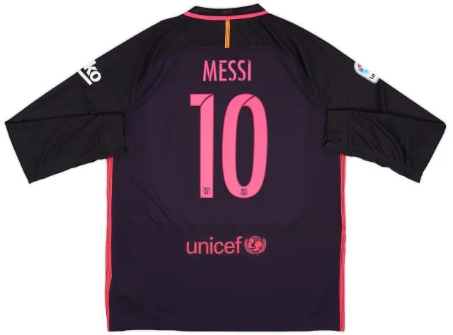 2016-17 Barcelona Away L/S Shirt Messi #10 (XL)
