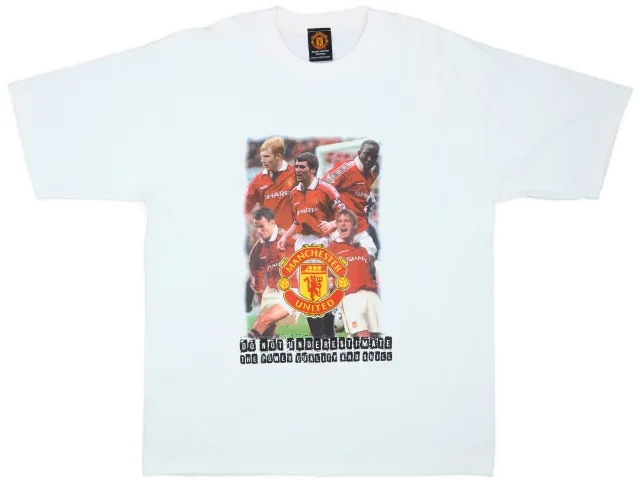 1999-00 Manchester United Graphic Tee - 8/10 - (XL)